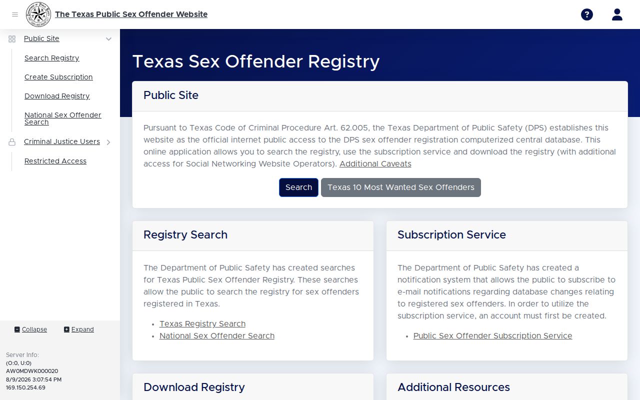Rains County sex offender lookup on the Texas Public Sex Offender Registry