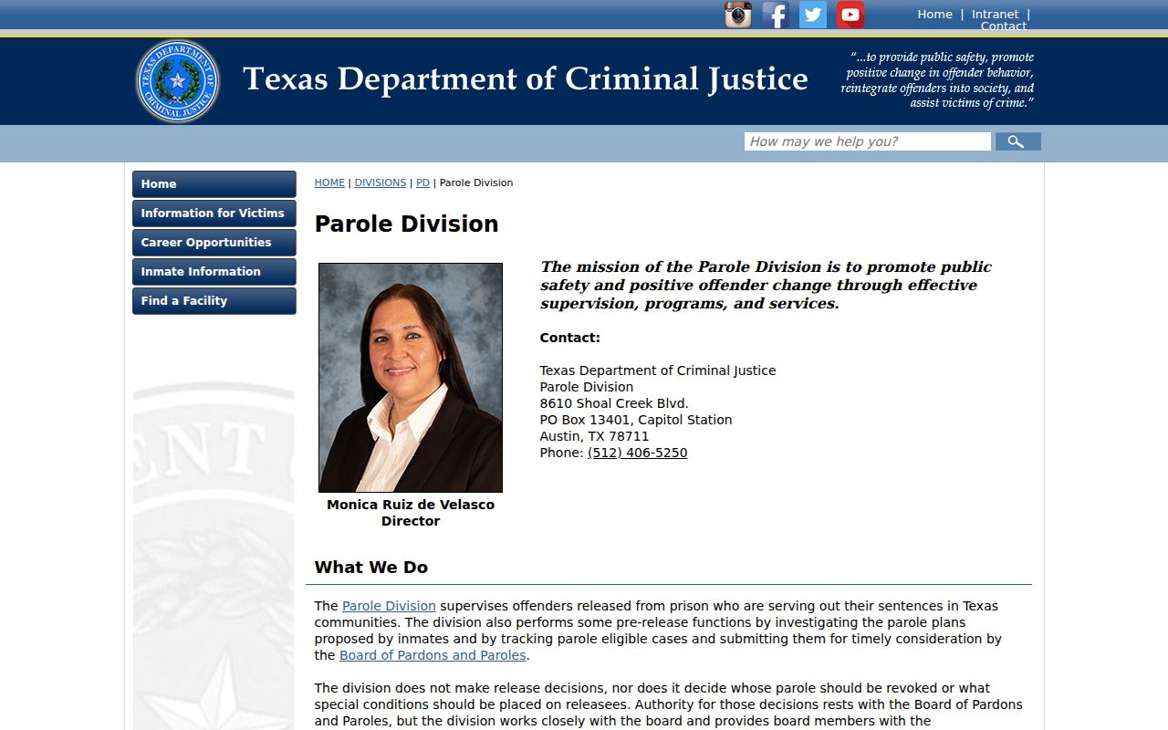 Rains County criminal history TDCJ parole supervision records